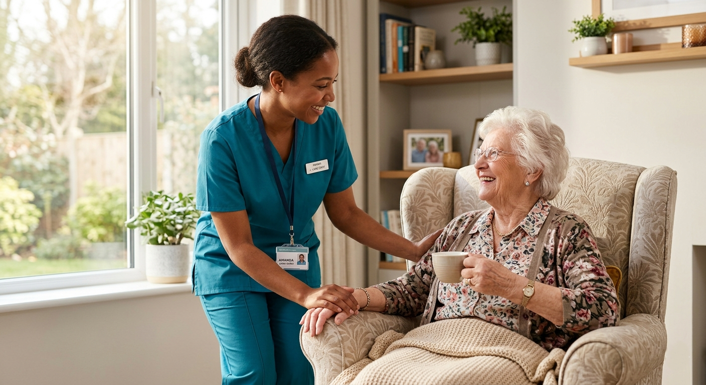 Zento Caregiver assisting elderly client